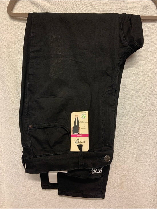 Terra & Sky Denim - Terra & Sky Black Skinny Jeans Womens Size 18W petite Stomach Control High Rise